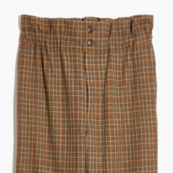 New w/Tags Madewell Plaid Paperbag Tapered Pants, Size 6 - Picture 3 of 7